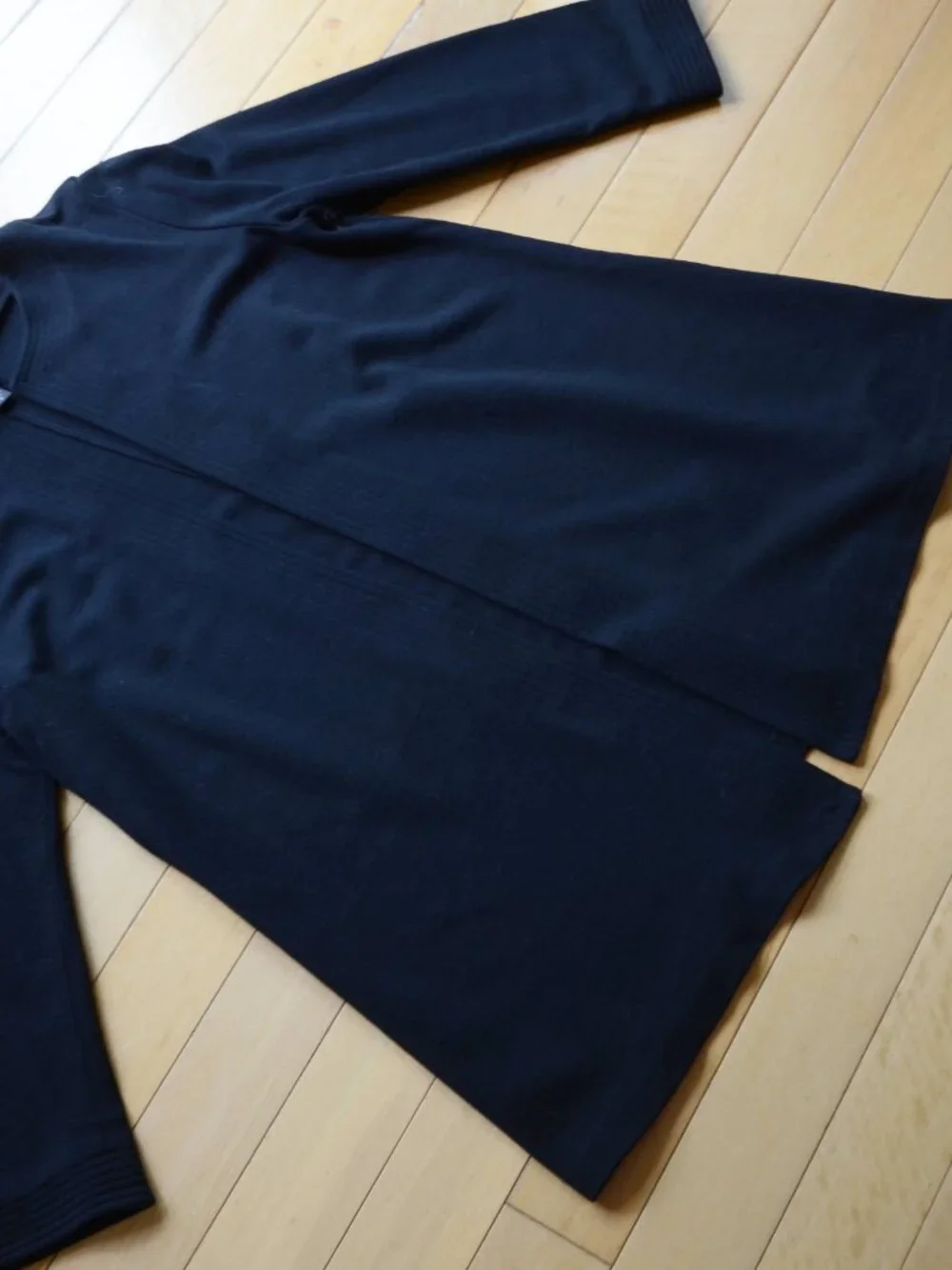 Eileen Fisher Open Front Wool Blend Cardigan Jacket Size M Black